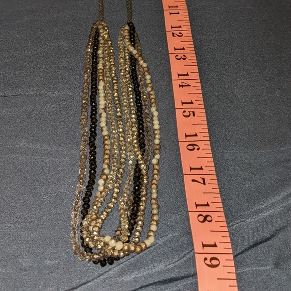 Last chance! No Brand 19 Inch Multi strand Black and Silver Beaded Necklace - Picture 4 of 7
